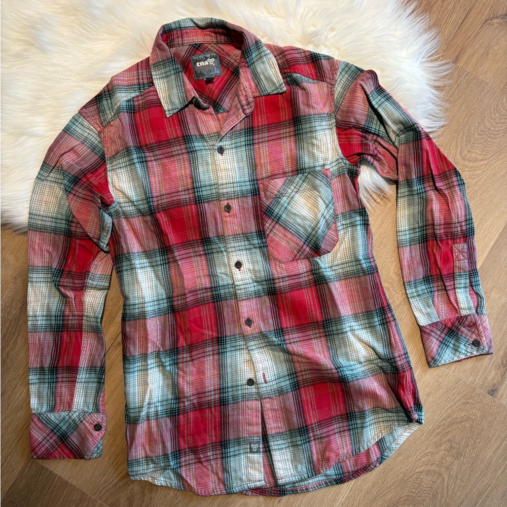 TNA Red and Blue Button Down Shirt